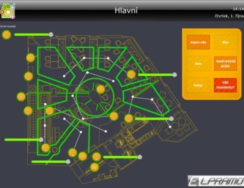 Control of lights in ***** Hotel Wilson - Prague, Czech Republic