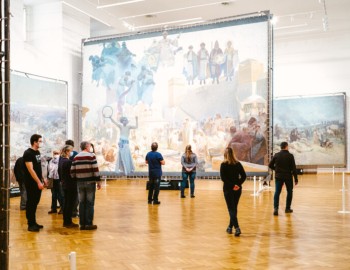 Lighting control of Mucha´s monumental work: The Slav Epic – Moravský Krumlov Castle, Czech Republic