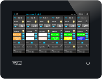 Control and monitoring of the lighting of the operating rooms in the České Budějovice Hospital
