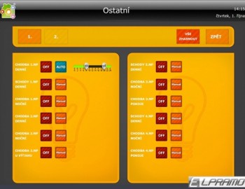 Control of lights in ***** Hotel Wilson - Prague, Czech Republic