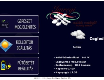 Control of hot water making - Imregi Brothers Restaurant - Cegled, Hungary