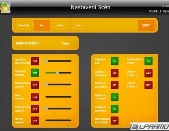 Control of lights in ***** Hotel Wilson - Prague, Czech Republic
